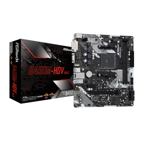 B450M-HDV R4.0(M1) ASROCK B450M-HDV R4.0 MOTHERBOARD